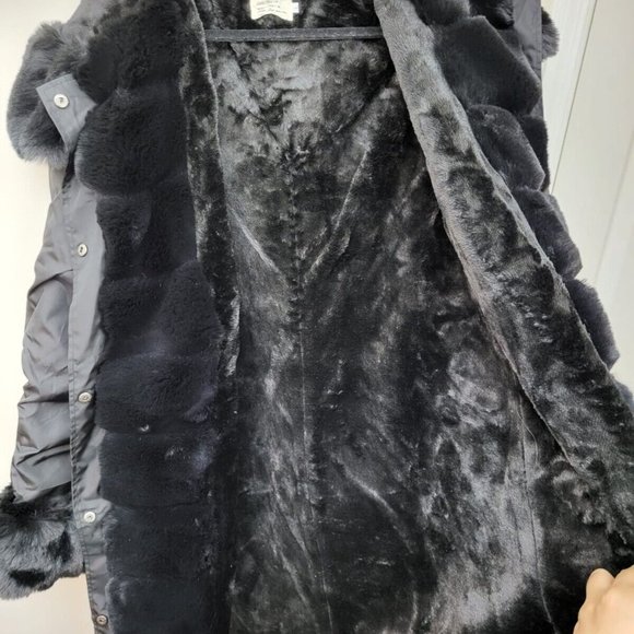 Roiii Winter Long Warm Thick Parka Faux Fur Hooded Size L C11 - Picture 6 of 6